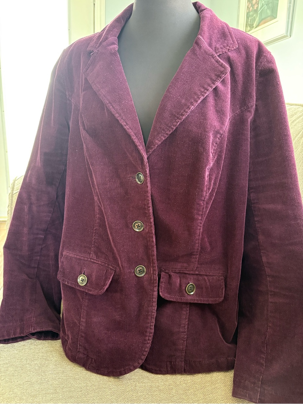 Reitmans Plum Corduroy Blazer Jacket